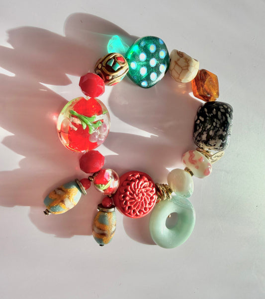 Camellias Garden Charm Bracelet