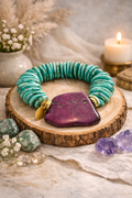 Turquoise Orchid Statement Bracelet
