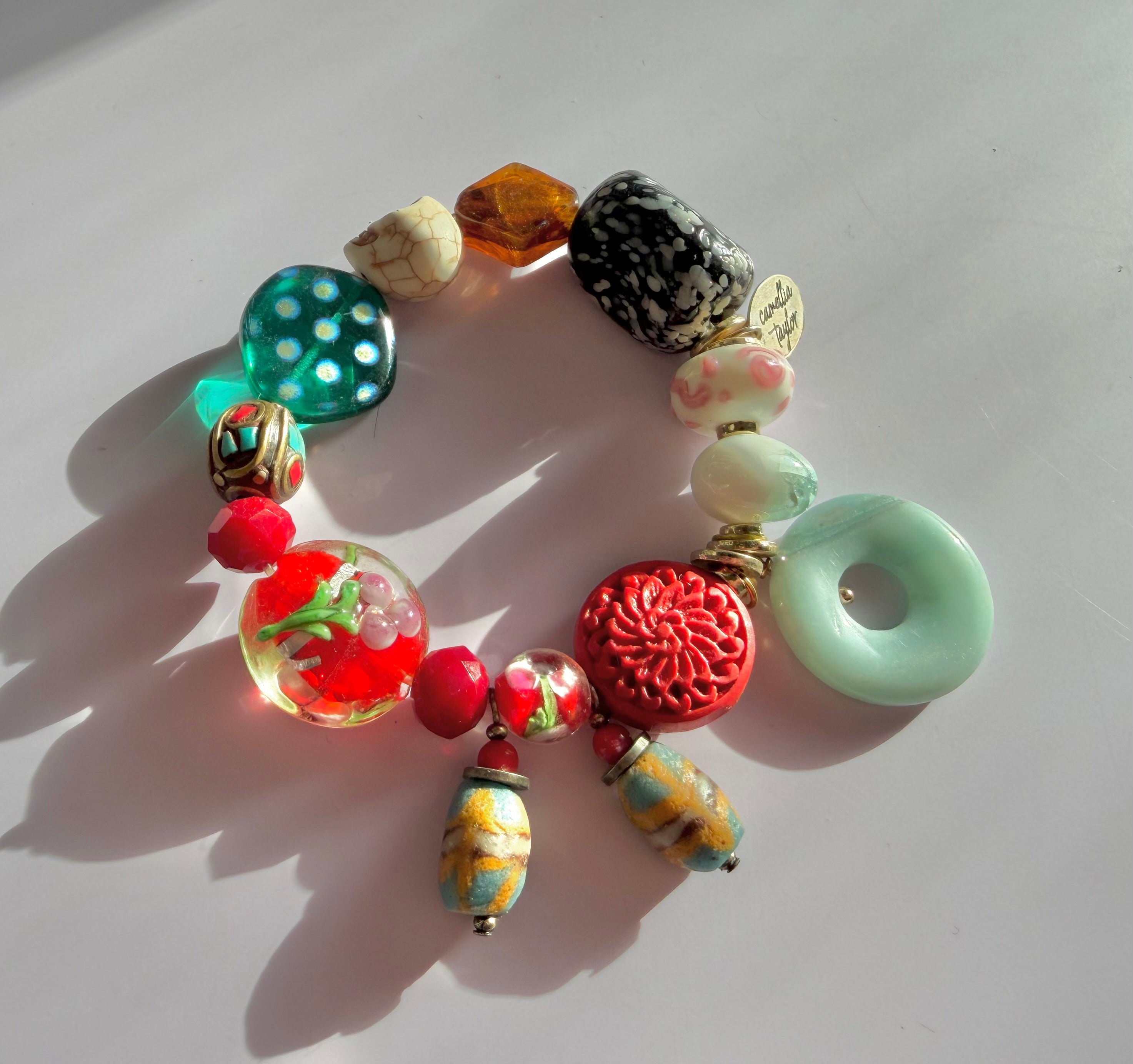 Camellias Garden Charm Bracelet