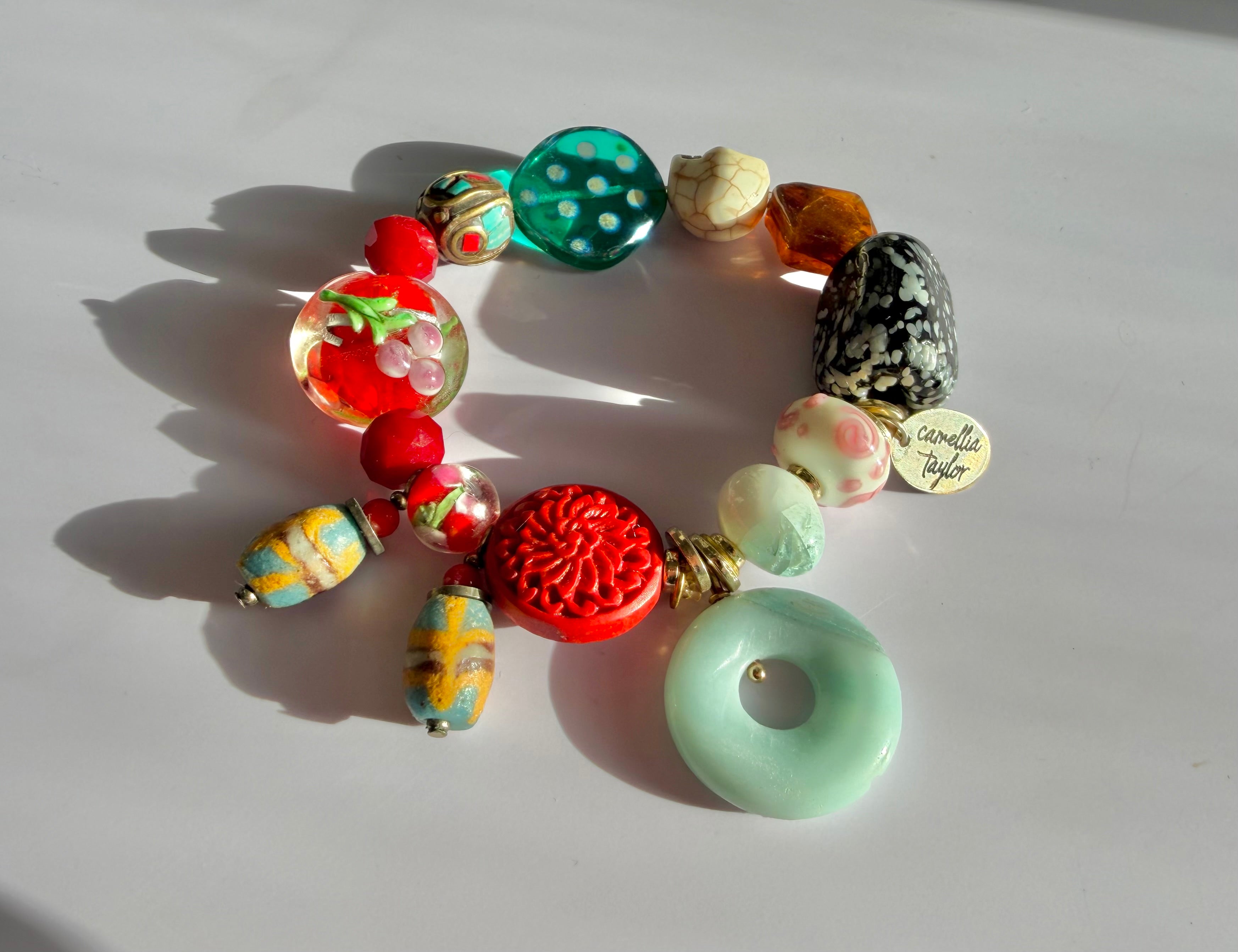 Camellias Garden Charm Bracelet