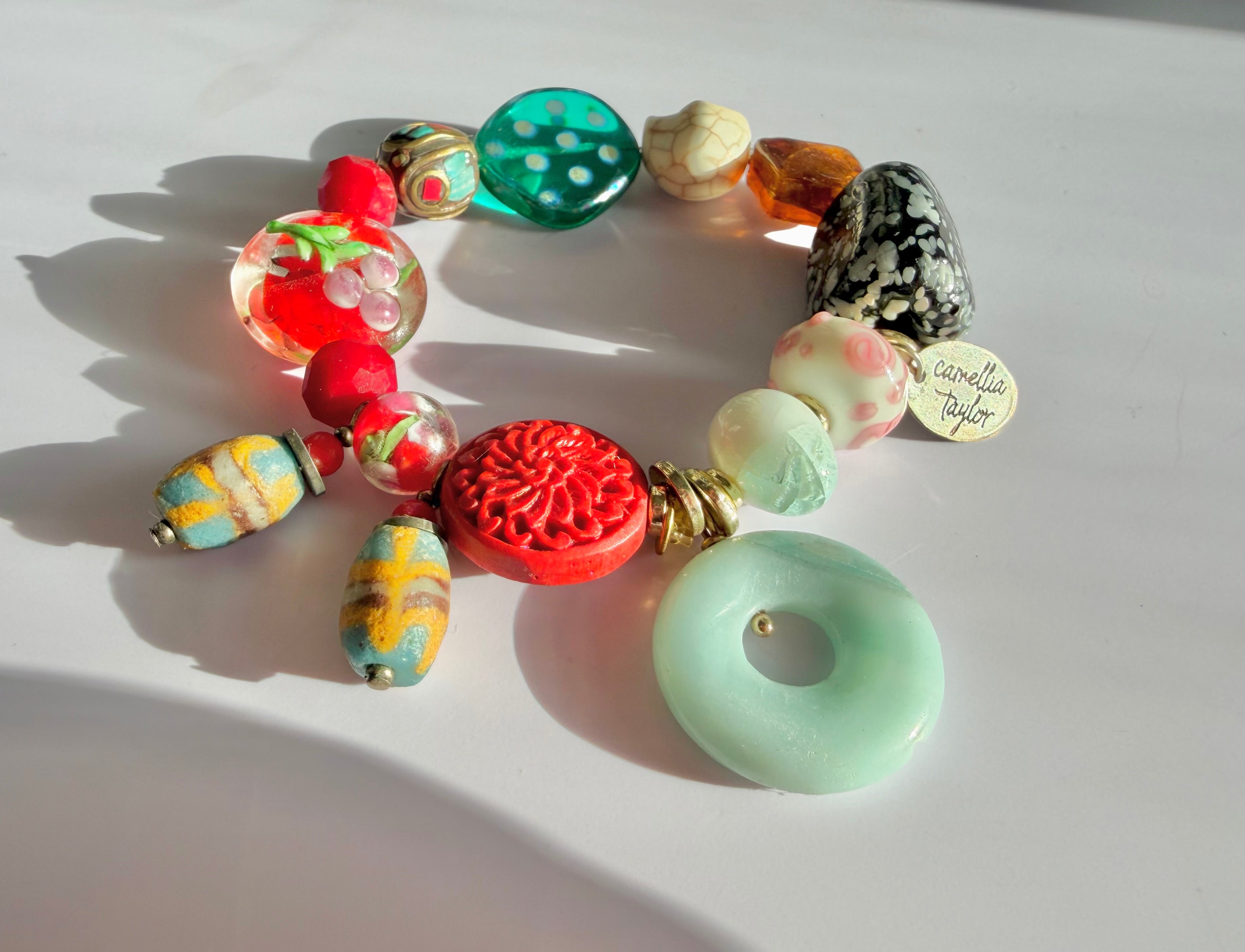 Camellias Garden Charm Bracelet