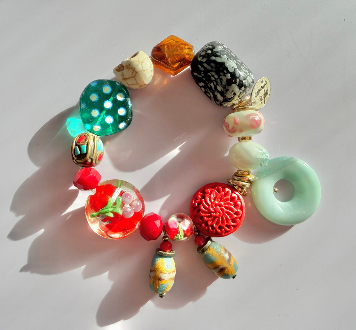 Camellias Garden Charm Bracelet