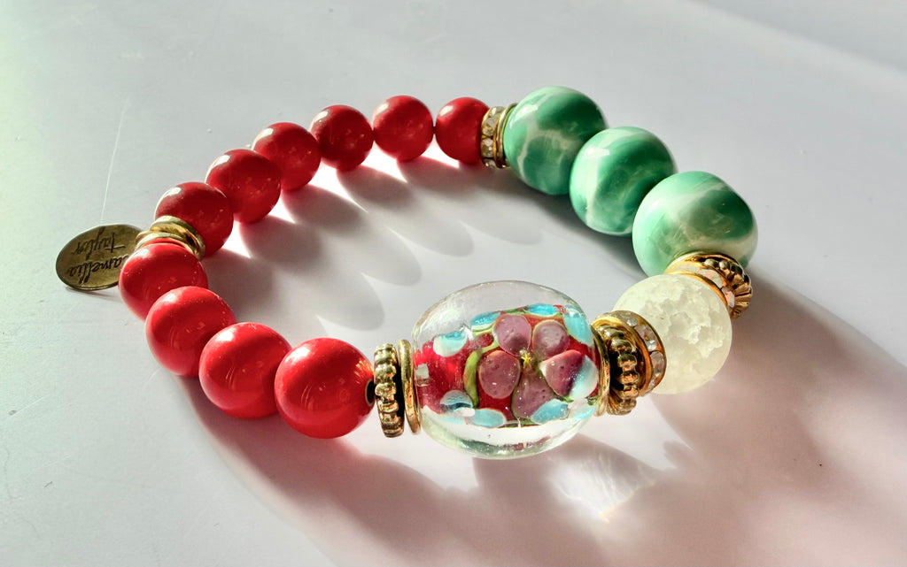 Cherry Jade Statement Bracelet